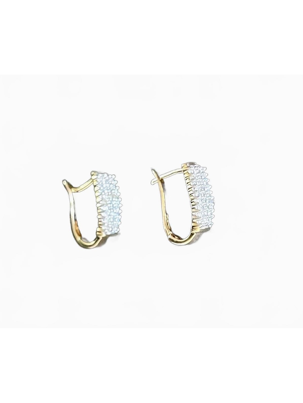 10K Yellow Gold, Ethical Natural Pavé Diamond Earrings, Snap clasp, .30 TCW